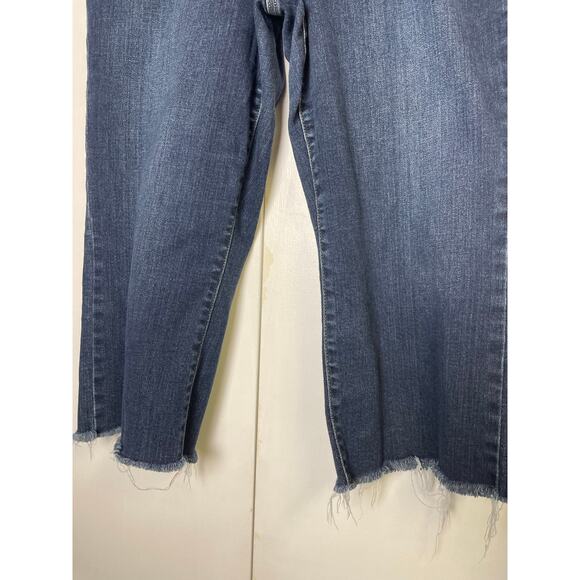 Judy Blue Jeans Wide Leg Women’s Size 16W Cropped Dark Wash Raw Hem Denim Pants - Picture 4 of 13